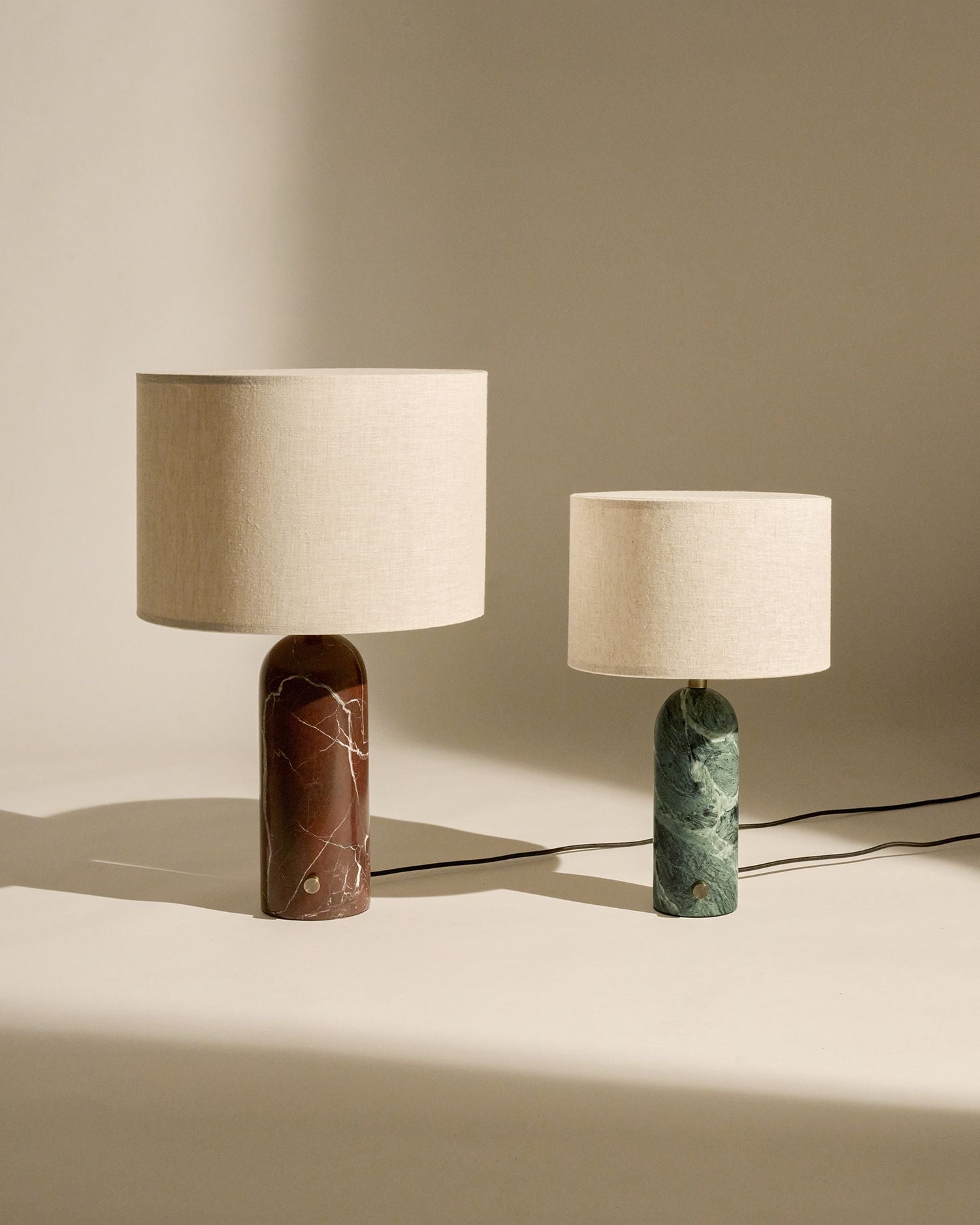 Gravity bordlamper Small og Large – Emerald og Maroon