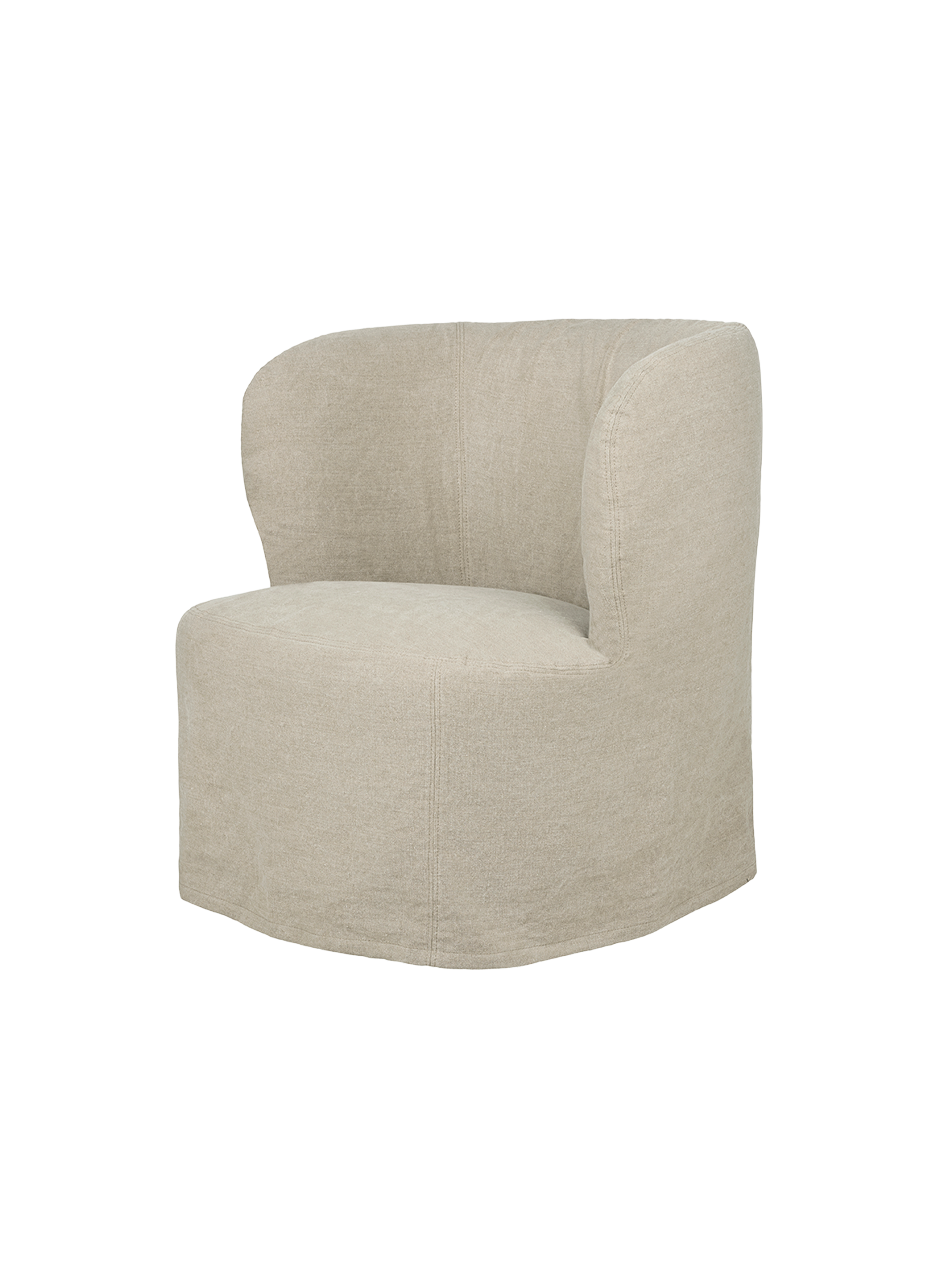 Stay lenestol med løst trekk Small – Linen 0023 Natural