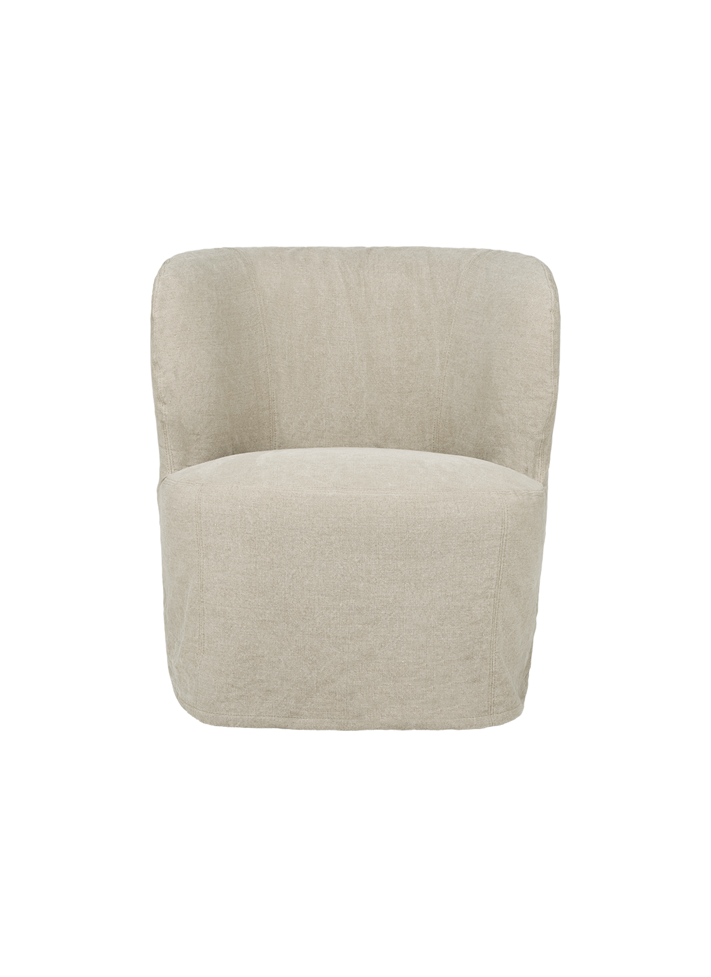 Stay lenestol med løst trekk Small – Linen 0023 Natural