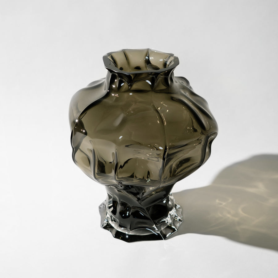 Ammonit Vase Stor - Sotet Glass