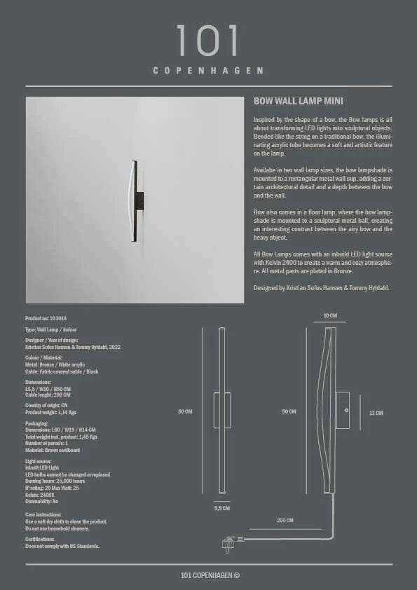 Bow Vegglampe - Flere varianter