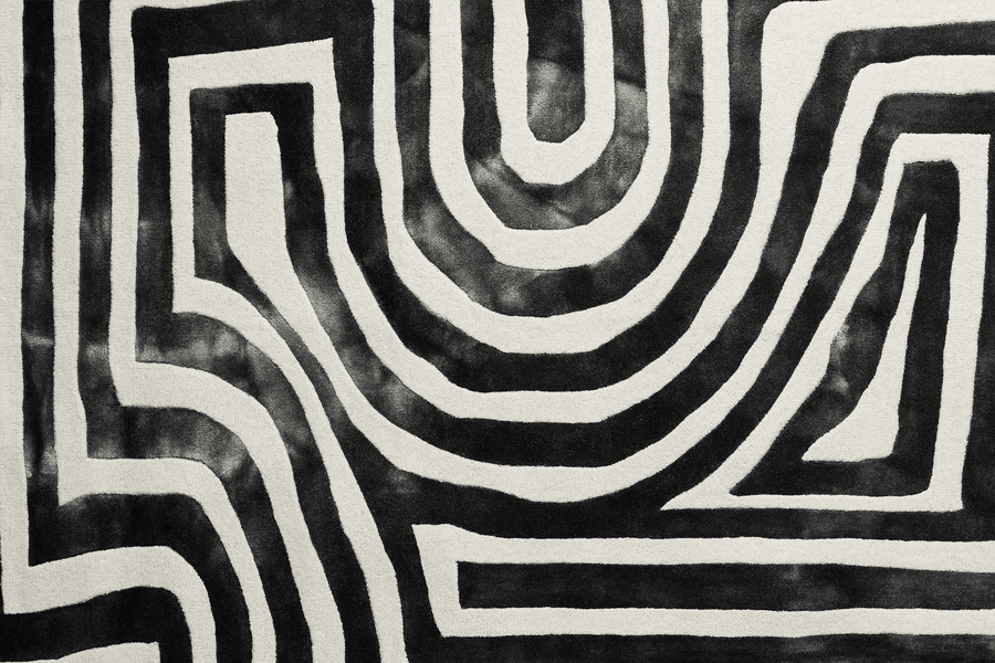 Psychadelic Labyrinth Dip Dye Rug - Flere varianter
