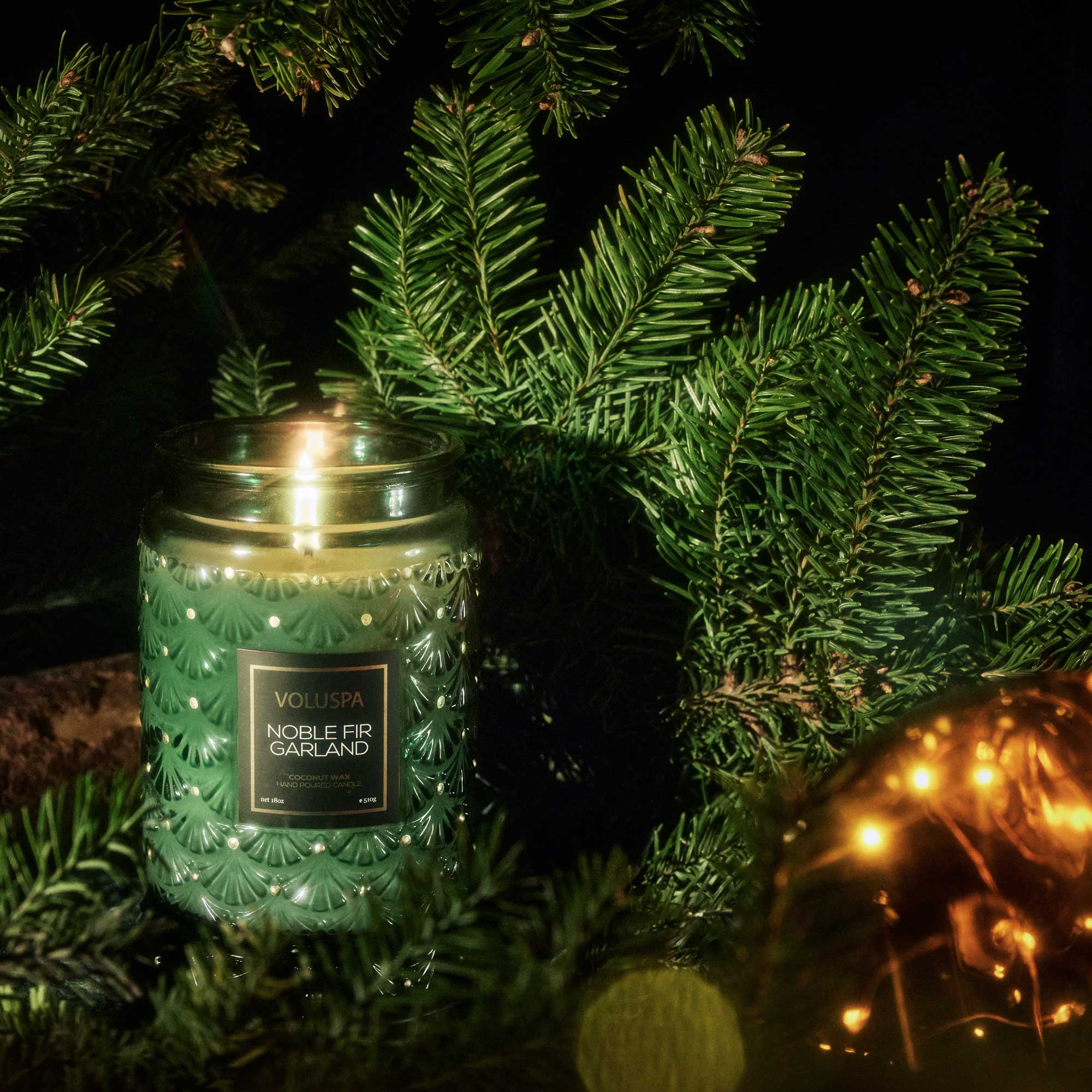 Noble Fir Garland – Duftlys Large Jar – Voluspa