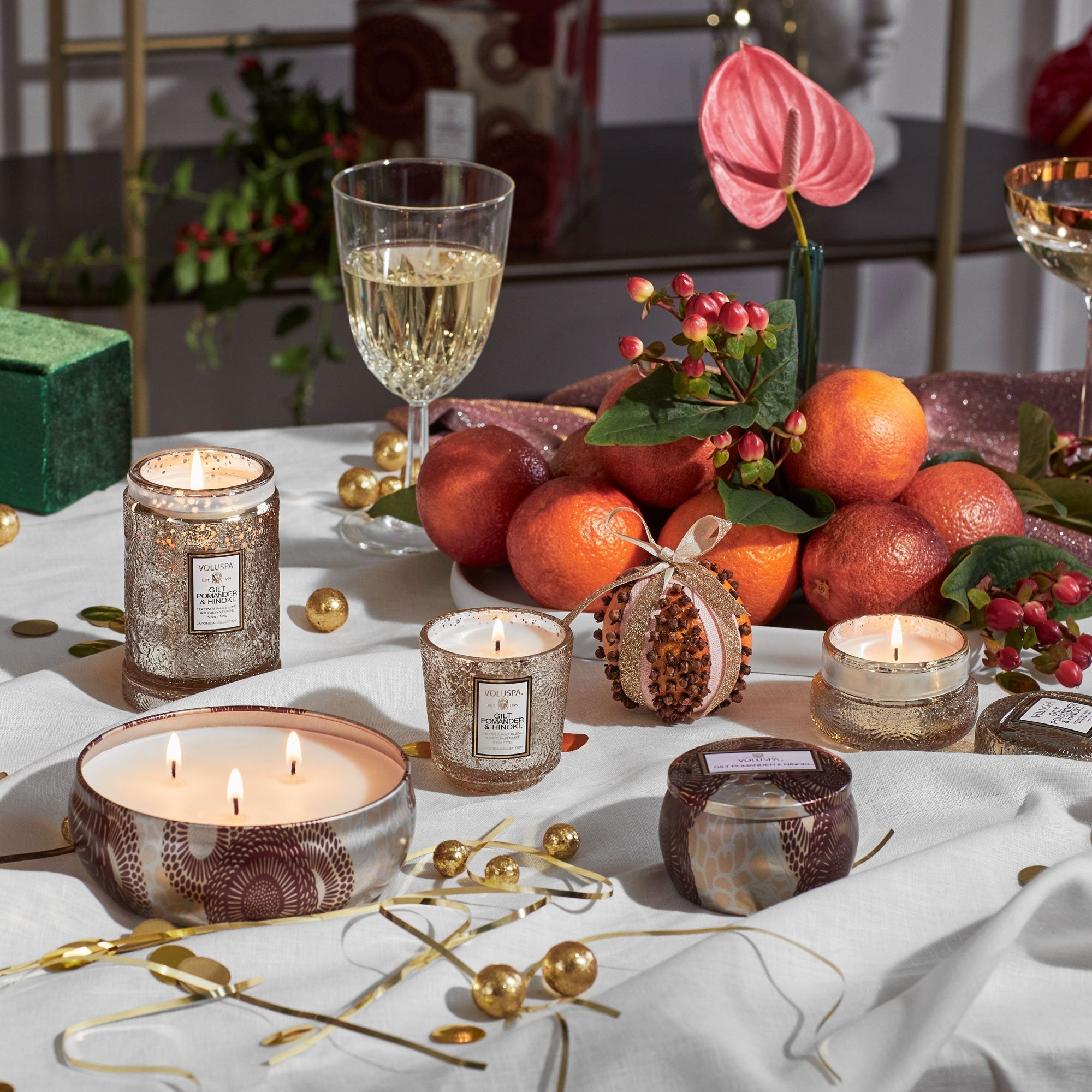 Gilt Pomander & Hinoki – Duftlys Mini Tin – Voluspa
