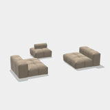 Pixel Sofa Gruppe: 2 Stoler + Puff (Teddy 01/2)
