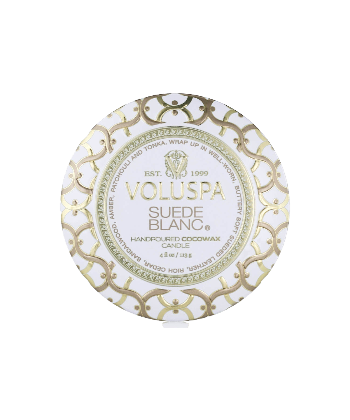 Suede Blanc – Duftlys Mini Tin – Voluspa