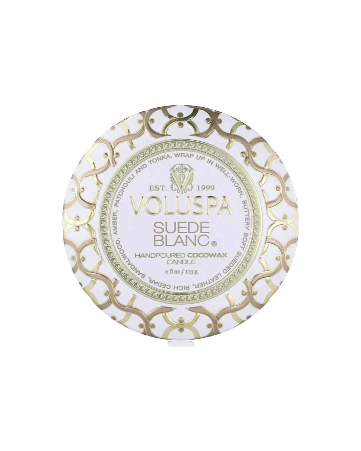 Suede Blanc – Duftlys Mini Tin – Voluspa