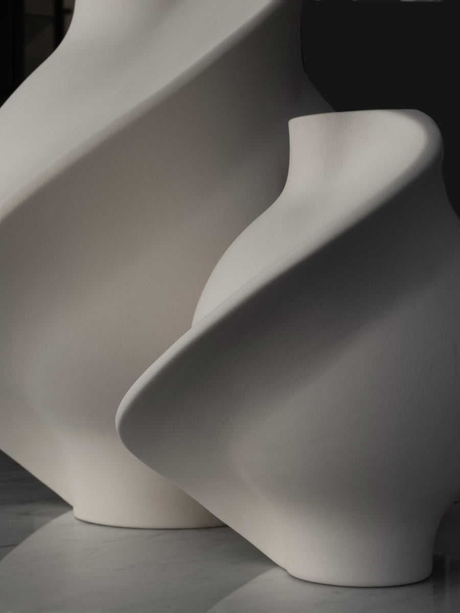 Pirout vase  #01 - Raw White
