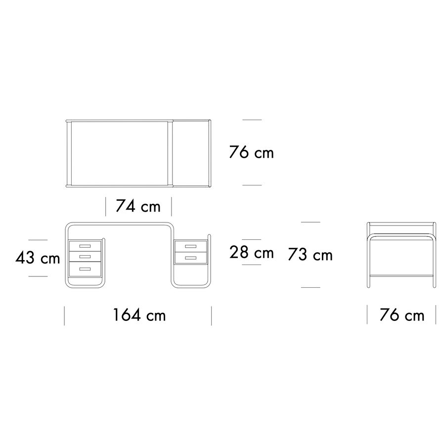 S 285 Skrivebord - flere varianter