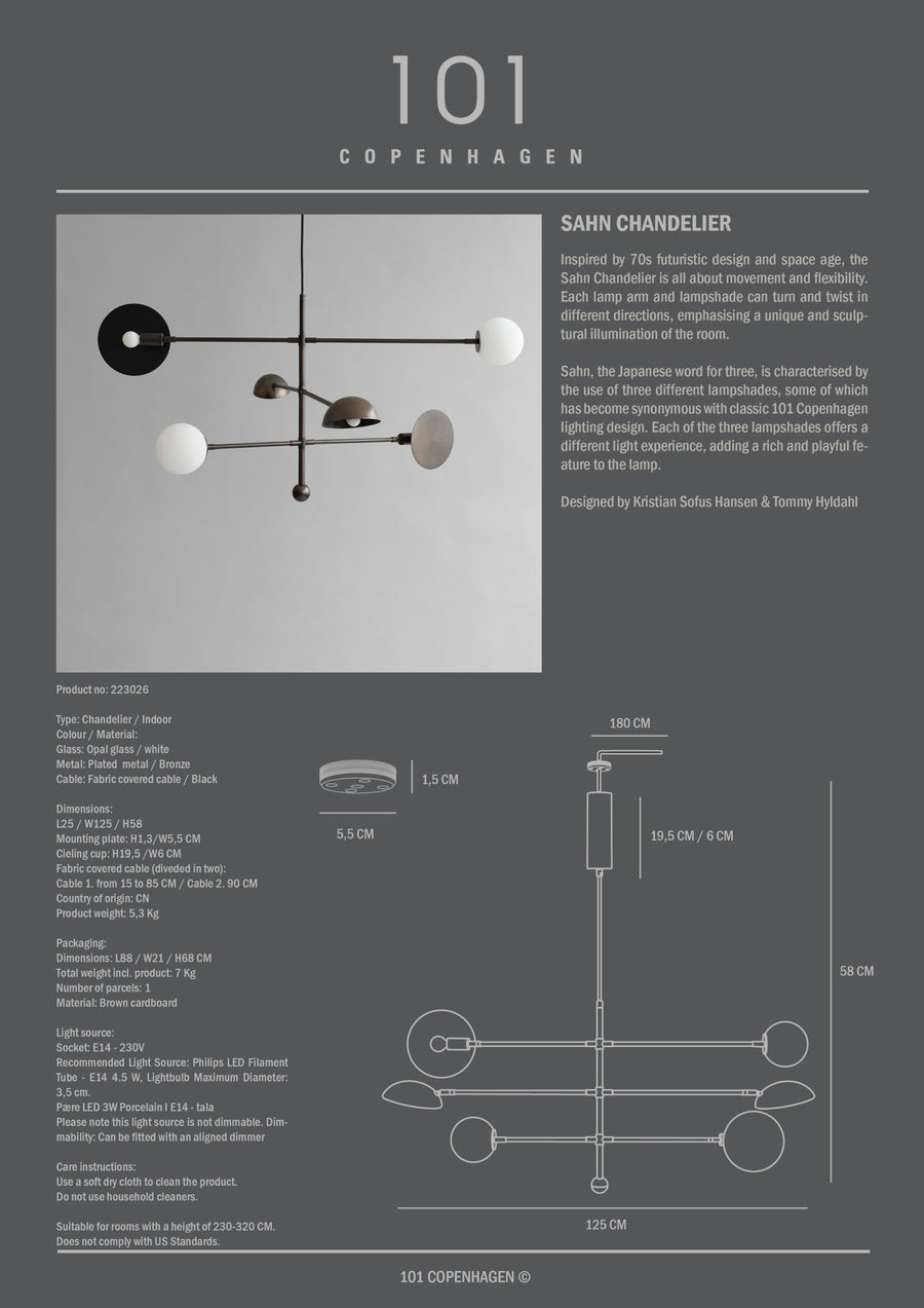 Sahn Chandelier - Bronze